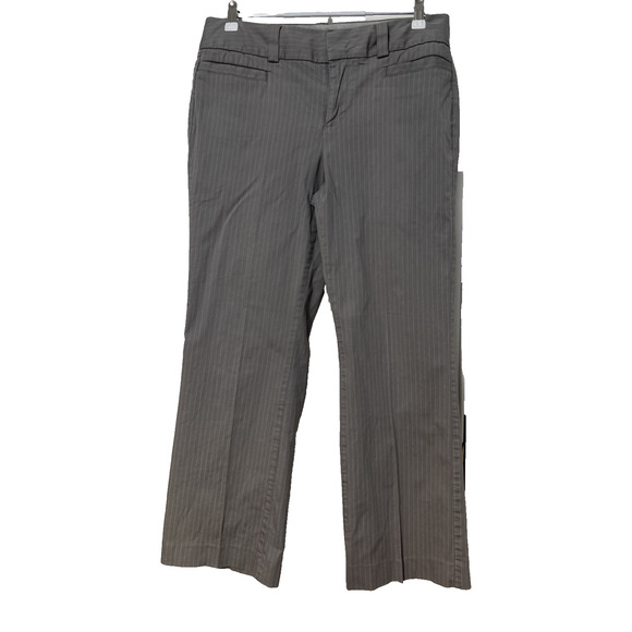 Gap Women's 10 Curvy Gray White Pinstripe Trousers Business Office Sexy Career - Picture 1 of 9
